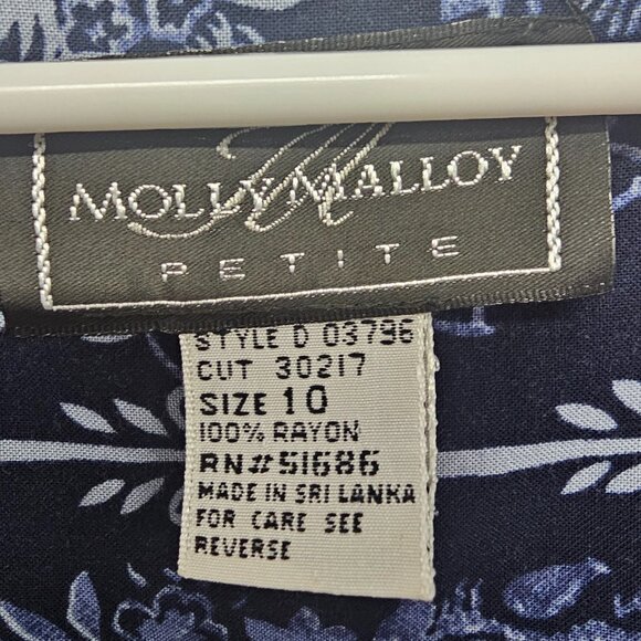 Molly Malloy Blue Floral Jumpsuit Cropped Cottagecore Boho 10P - Picture 10 of 12